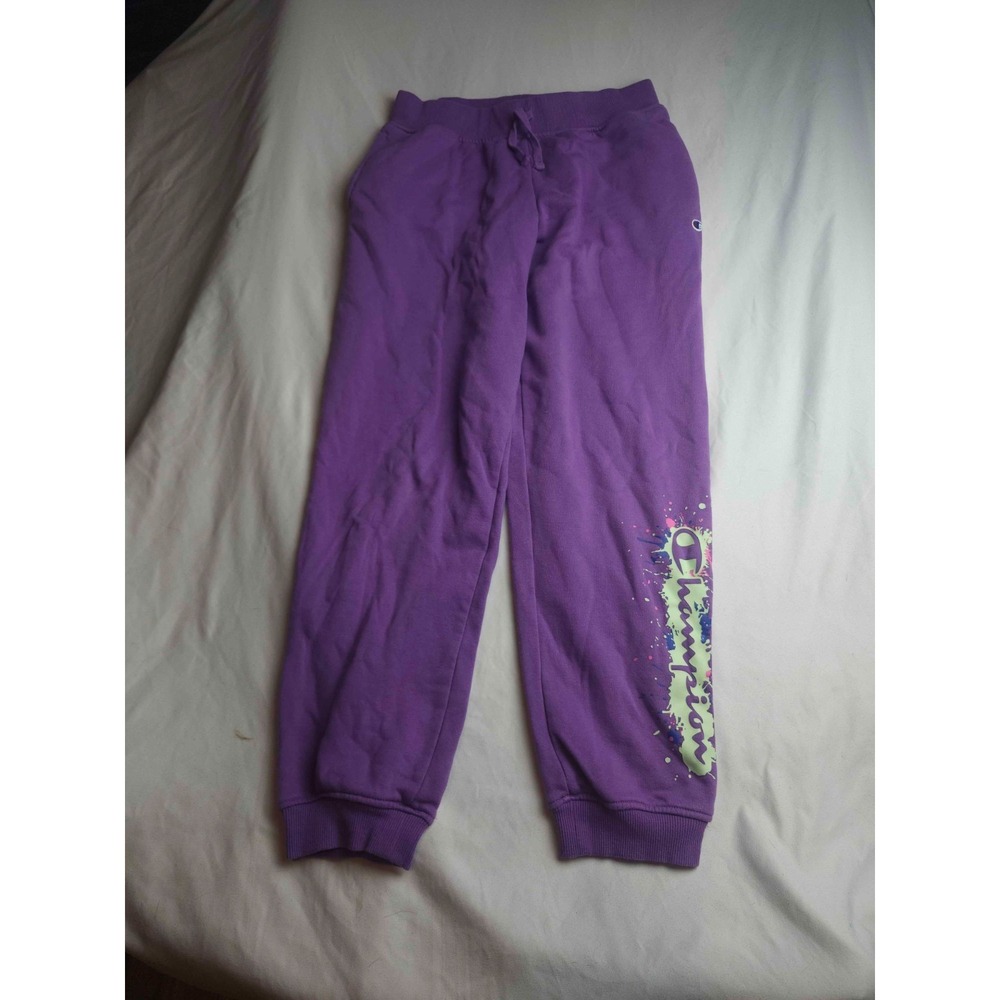 Champion Joggers Womens Size XL Purple Graphic Logo Athletic Sweatpants Casual